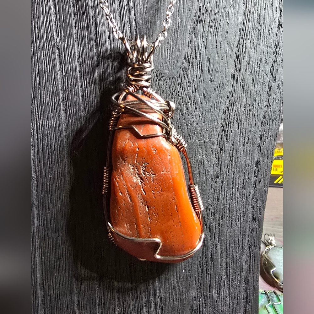 Wire Wrapped Jasper Pendant Only